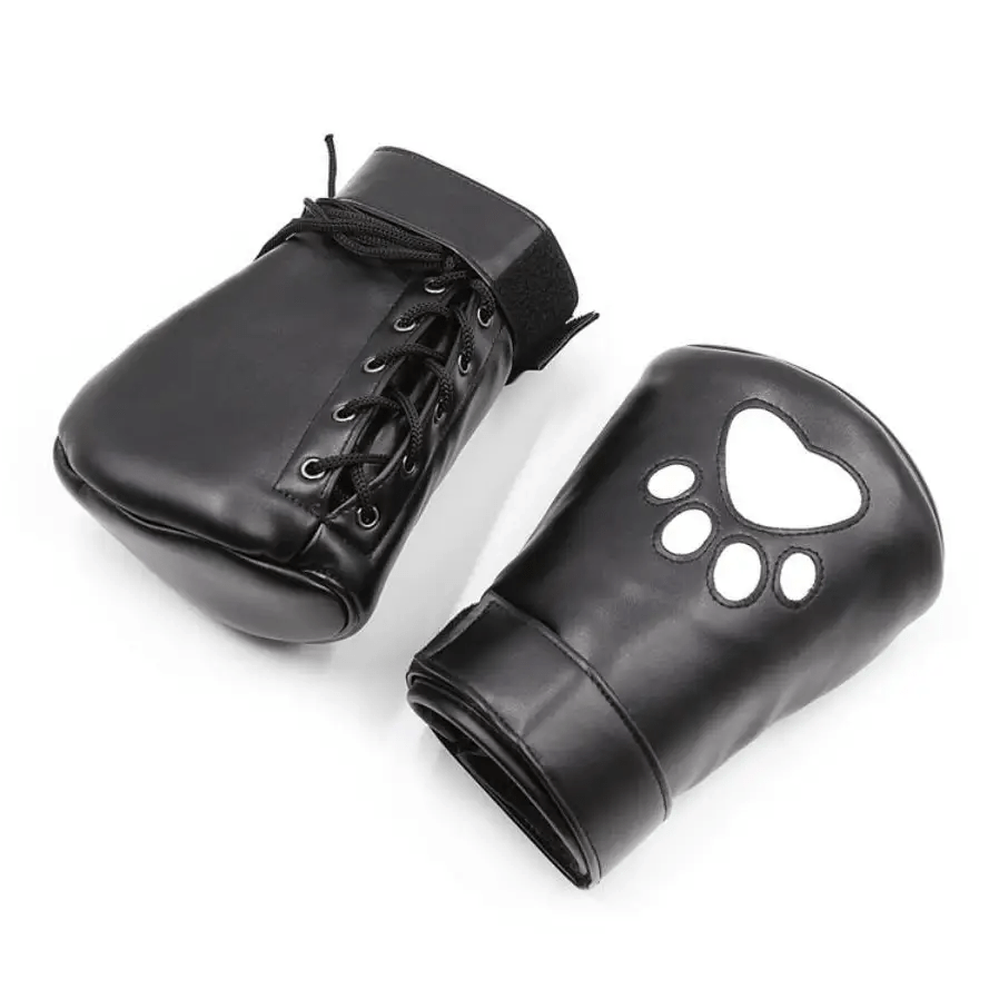 Vegan Leather Puppy Paw Mittens in Red or White - Cosparty