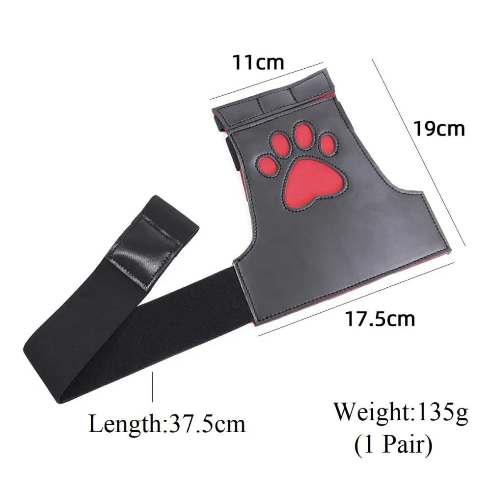 Vegan Leather Puppy Paw Mittens in Red or White - Cosparty