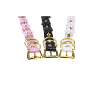 Vegan Leather Spiky Floral Choker Necklace in Silver or Gold - Cosparty