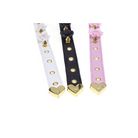 Vegan Leather Spiky Floral Choker Necklace in Silver or Gold - Cosparty