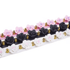 Vegan Leather Spiky Floral Choker Necklace in Silver or Gold - Cosparty