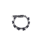 Vegan Leather Spiky Floral Choker Necklace in Silver or Gold - Cosparty