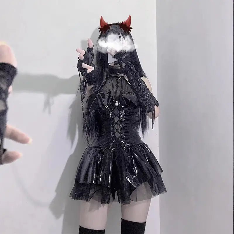 Vegan Leather Succubus Maid Cosplay Costume - Cosparty