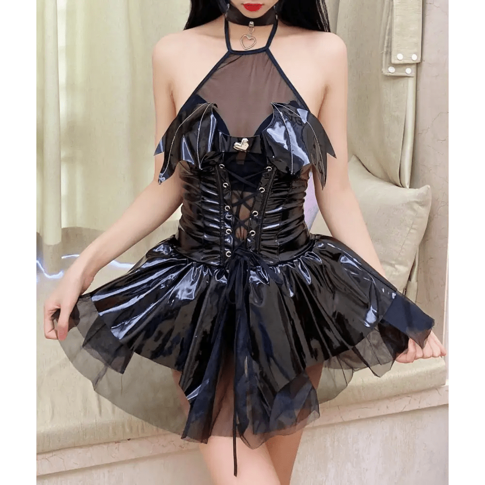 Vegan Leather Succubus Maid Cosplay Costume - Cosparty