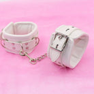 Vegan Leather White Handcuffs for Shibari and Submission - Cosparty