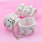 Vegan Leather White Handcuffs for Shibari and Submission - Cosparty