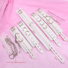 Vegan Leather White Handcuffs for Shibari and Submission - Cosparty
