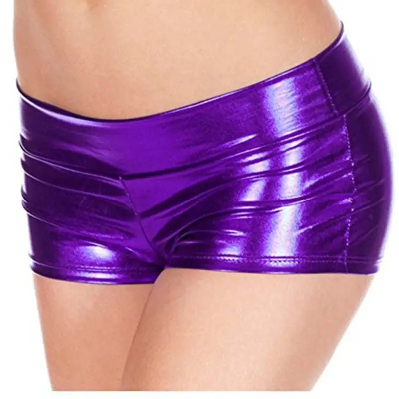 Vegan PU Leather Dance Shorts with a Sheen - Cosparty