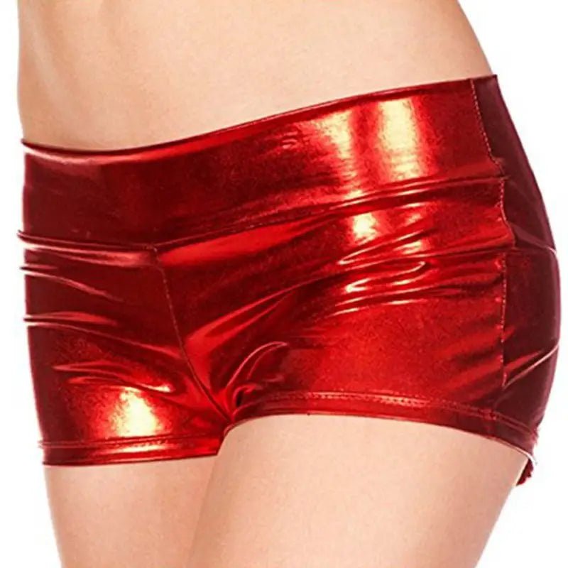 Vegan PU Leather Dance Shorts with a Sheen - Cosparty