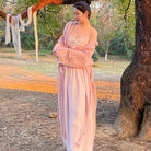 Velvet Baby Pink Tank Top with Lace and Rosebud Details - Cosparty