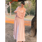 Velvet Baby Pink Tank Top with Lace and Rosebud Details - Cosparty