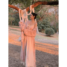 Velvet Baby Pink Tank Top with Lace and Rosebud Details - Cosparty