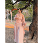 Velvet Baby Pink Tank Top with Lace and Rosebud Details - Cosparty