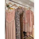 Velvet Baby Pink Tank Top with Lace and Rosebud Details - Cosparty