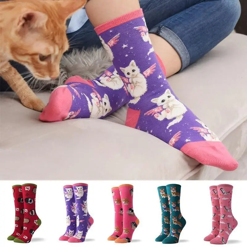 Vibrant Angel Kitten Socks for Kawaii Fashion Lovers - socks