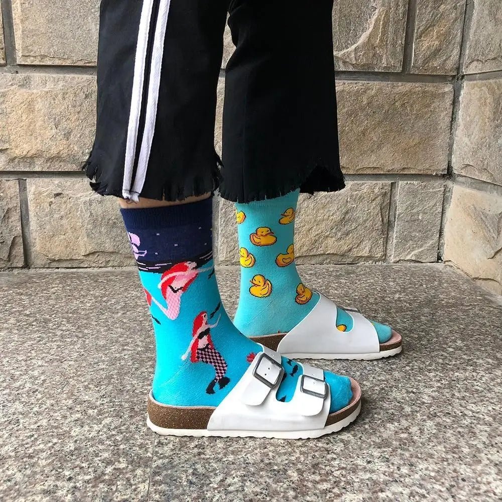Vibrant Baby Blue Socks for Adventure - Seekers - Cosparty