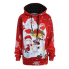 Red Christmas Santa Hoodie Sweatshirt Hooded Sweater Santa Clause Feliz Navidad Holidays