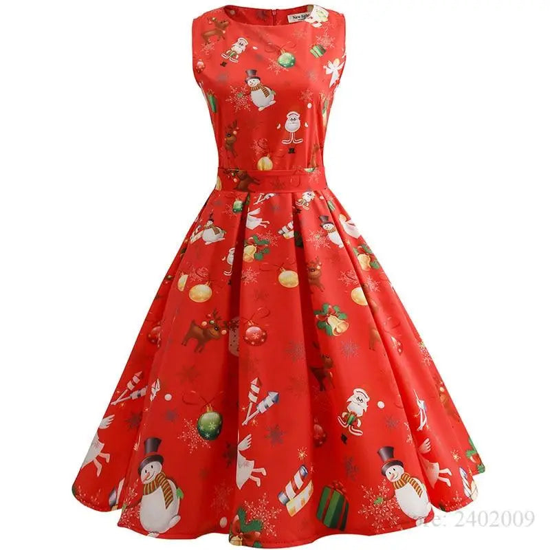 Vibrant Christmas Themed Dress for a Chic Holiday Look - Red Christmas / S - dress