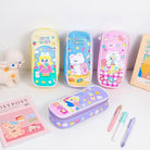 Vibrant Kawaii Bunny Bear Puppy Pencil Case or Makeup Bag - Cosparty