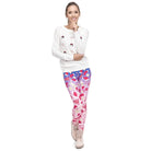 Vibrant Pink Purple Blue Gradient Holiday Leggings for Christmas Season - pants