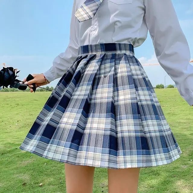 Vibrant Plaid School Girl Skirt Available in Plus Sizes up to 2XL - Cosparty