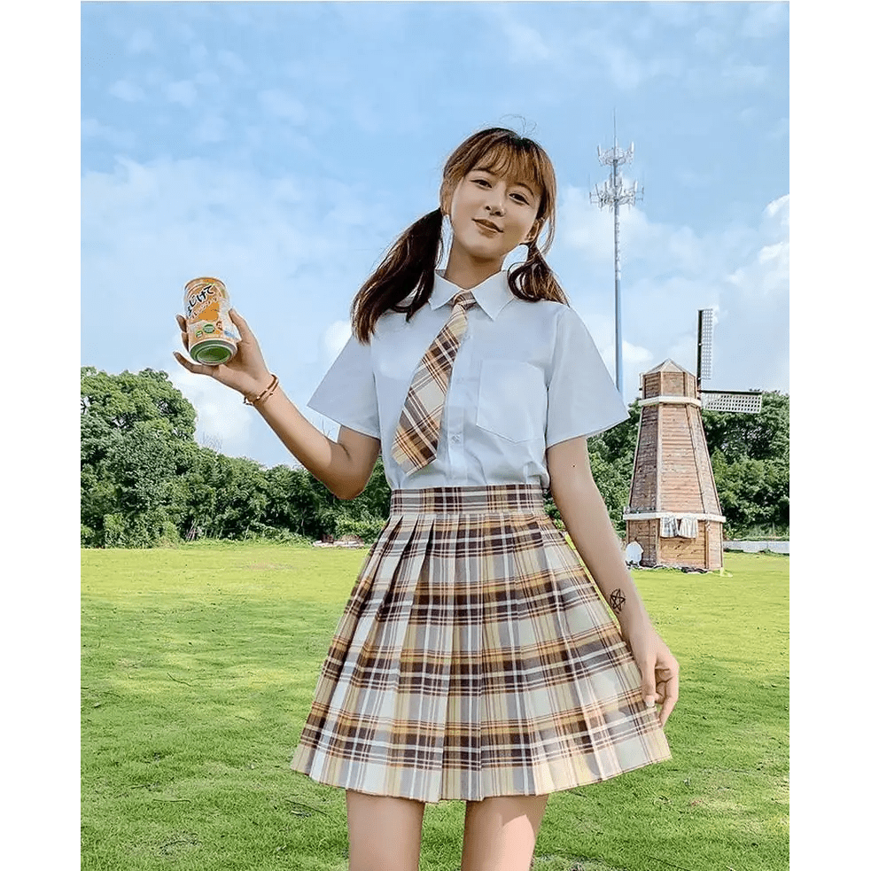 Vibrant Plaid School Girl Skirt Available in Plus Sizes up to 2XL - Cosparty