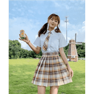 Vibrant Plaid School Girl Skirt Available in Plus Sizes up to 2XL - Cosparty