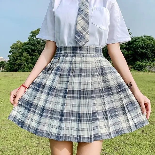 Vibrant Plaid School Girl Skirt Available in Plus Sizes up to 2XL - Cosparty