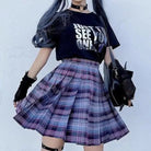 Vibrant Plaid School Girl Skirt Available in Plus Sizes up to 2XL - Cosparty