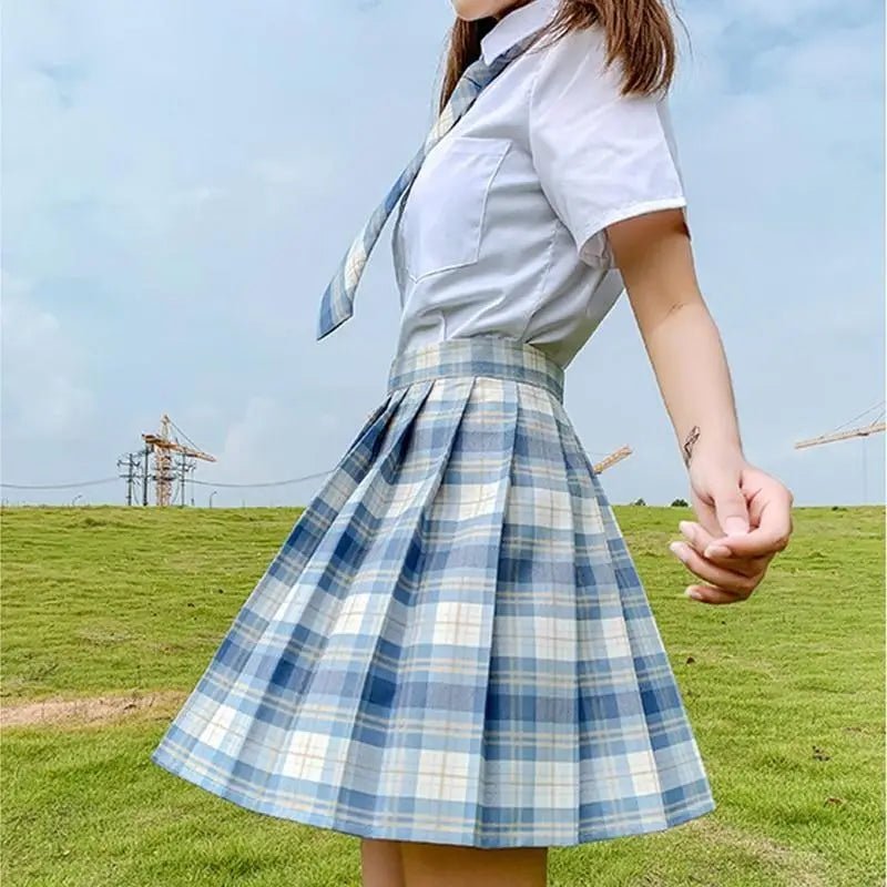 Vibrant Plaid School Girl Skirt Available in Plus Sizes up to 2XL - Cosparty