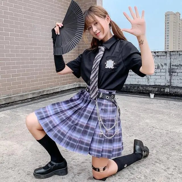 Vibrant Plaid School Girl Skirt Available in Plus Sizes up to 2XL - Cosparty