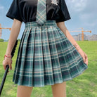 Electric Plaid Pleated Skirt - clothing, electric, electric aura, goth, gothic