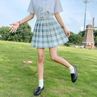 Vibrant Plaid School Girl Skirt Available in Plus Sizes up to 2XL - Cosparty