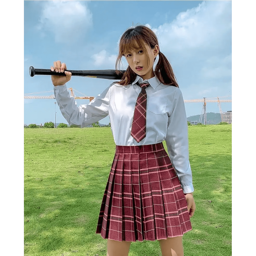 Vibrant Plaid School Girl Skirt Available in Plus Sizes up to 2XL - Cosparty
