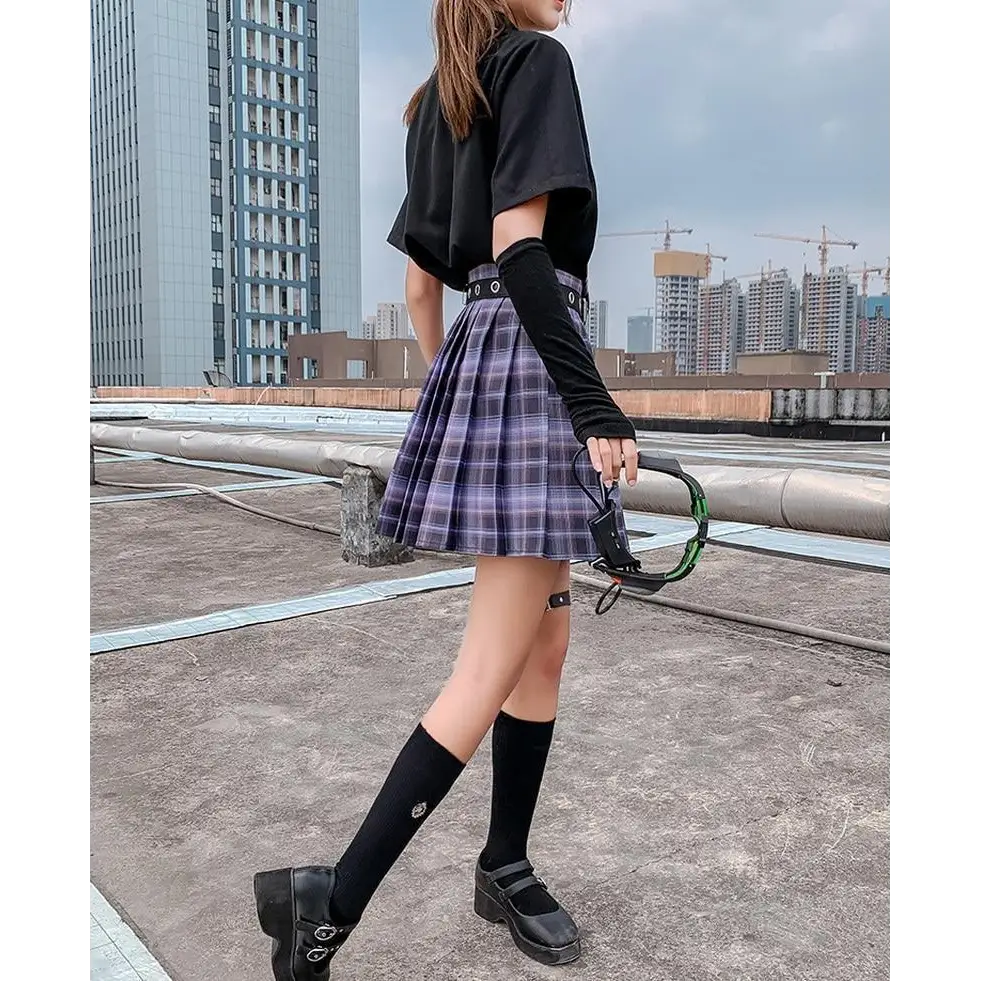 Vibrant Plaid School Girl Skirt Available in Plus Sizes up to 2XL - skirt