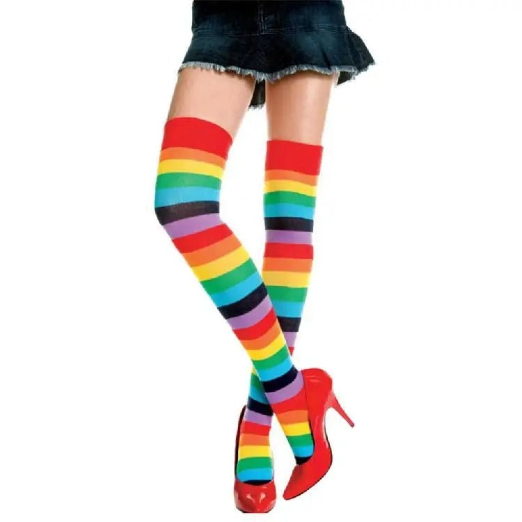 Vibrant Rainbow High Socks for Pride and Comfort - Cosparty
