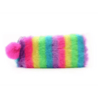 Vibrant Rainbow Vegan Fur Storage Bag for Kawaii Lovers - Cosparty