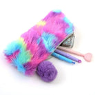Vibrant Rainbow Vegan Fur Storage Bag for Kawaii Lovers - Cosparty