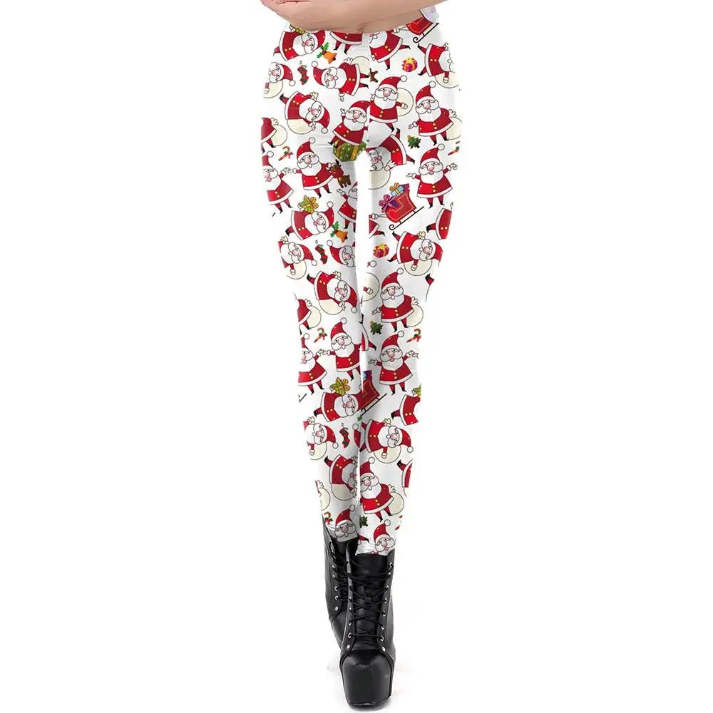 Vibrant Santa Claus Leggings for a Festive Holiday Look - Cosparty