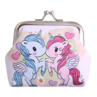 Vibrant Unicorn Coin Bag in Pastel Kawaii Styles - Two Unicorns - Purse