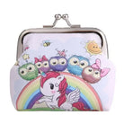 Vibrant Unicorn Coin Bag in Pastel Kawaii Styles - Owls & Unicorn - Purse