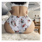 Vibrantly Floral Printed Whore Full - Brief Panties for Cosparty Fun - Cosparty