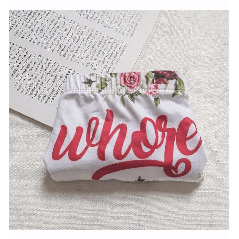 Vibrantly Floral Printed Whore Full - Brief Panties for Cosparty Fun - Cosparty