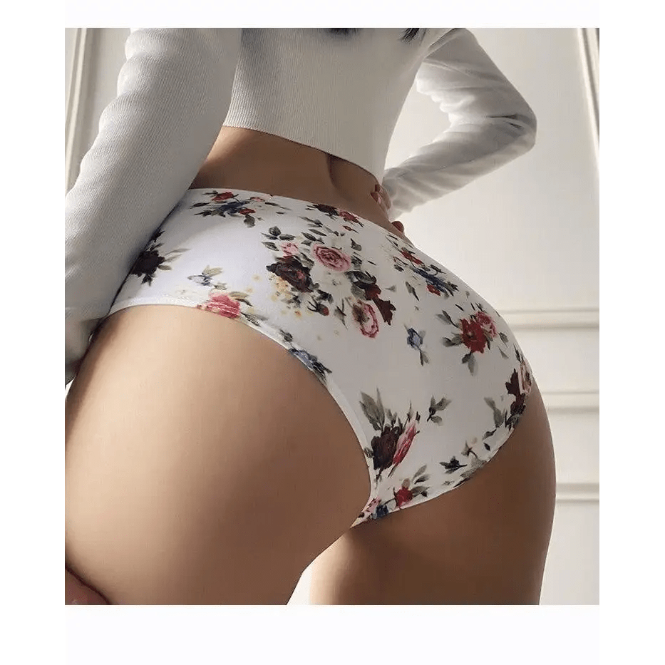 Vibrantly Floral Printed Whore Full - Brief Panties for Cosparty Fun - Cosparty