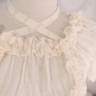 Victorian Era Regal Bow Cropped Blouse with Elegant Details - Cosparty