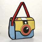 Vintage Camera Print 2D Messenger Bag in Vibrant Colors - Purse