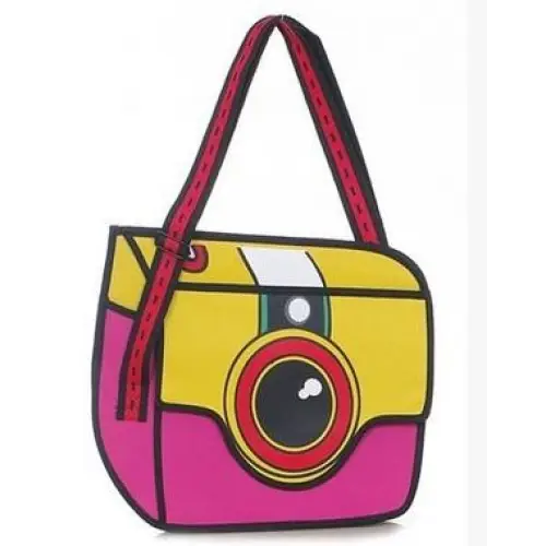 2D Messenger Shoulder Bag Camera Lens Retro vintage Cartoon Style Backpack Handbag Anime Harajuku Japan Mind Bending Mind Trick by Cosparty