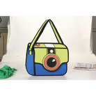 Vintage Camera Print 2D Messenger Bag in Vibrant Colors - Purse