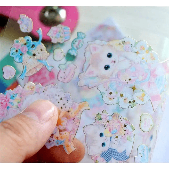 Vintage Inspired Kitten Stickers for Creative Decor - Cosparty