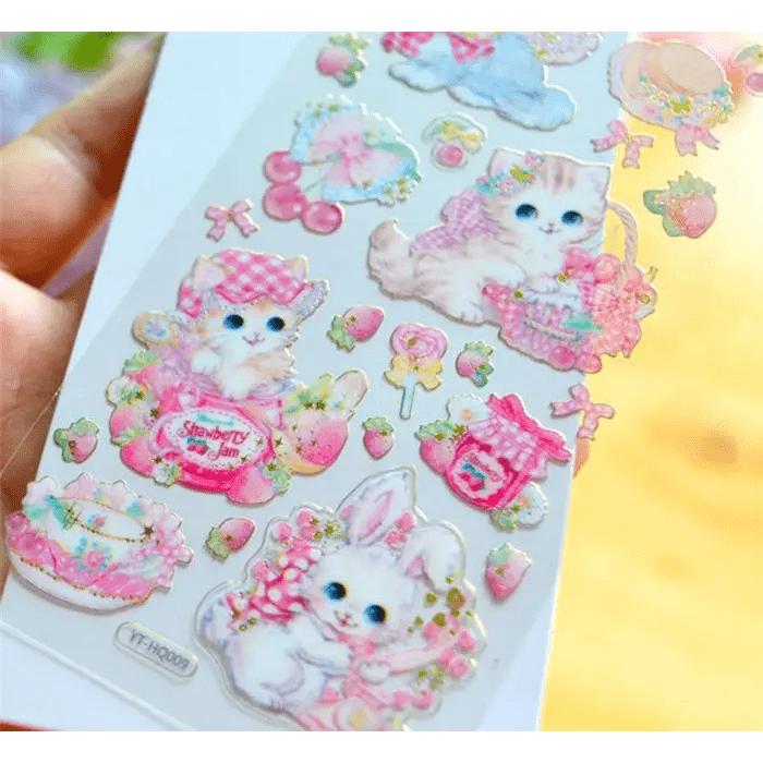 Vintage Inspired Kitten Stickers for Creative Decor - Cosparty